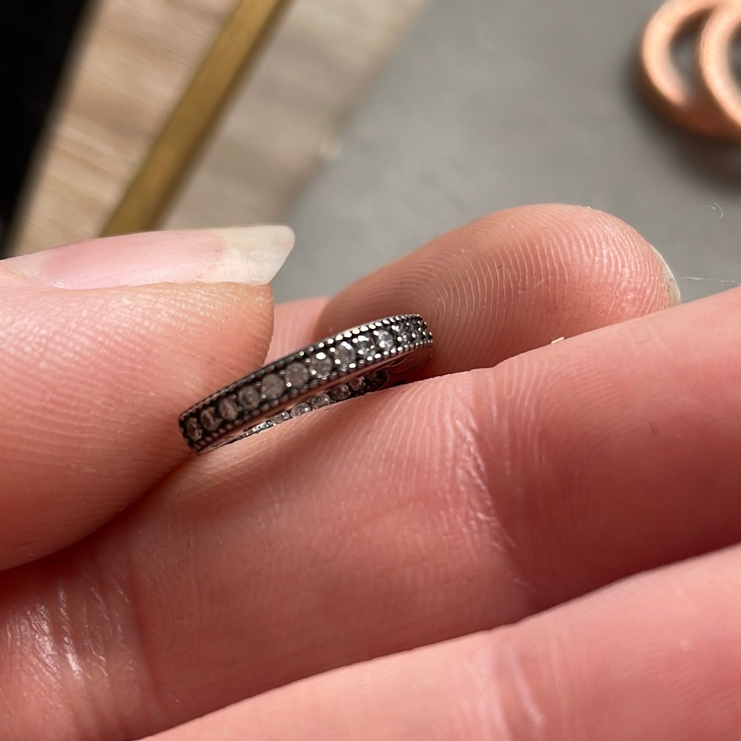 Unbranded Sterling Silver Pave Hoop Radiant Heart Earrings