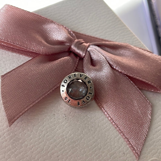 Genuine Pandora Love is Forever Charm With Clear Stone
