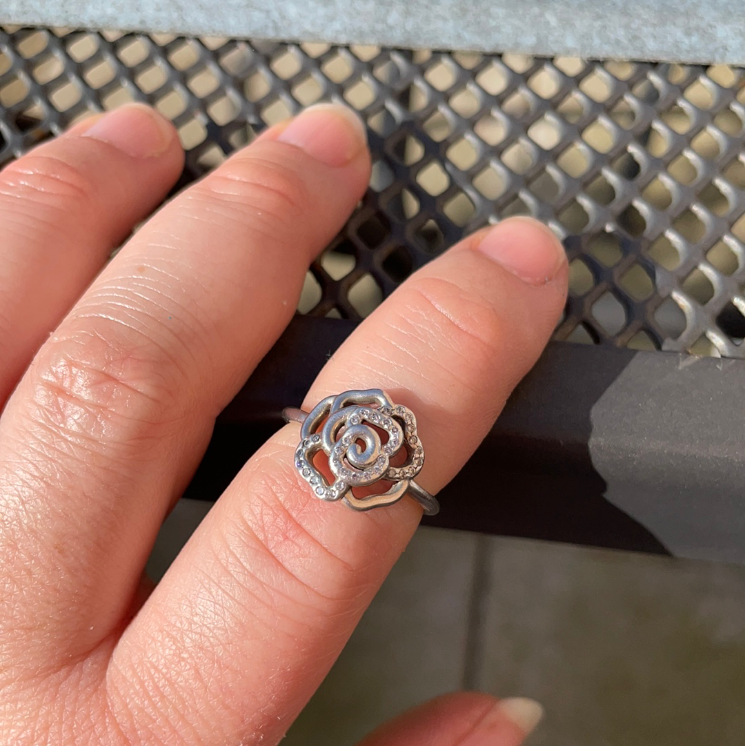 Genuine Pandora Rose Pave Ring Size 54