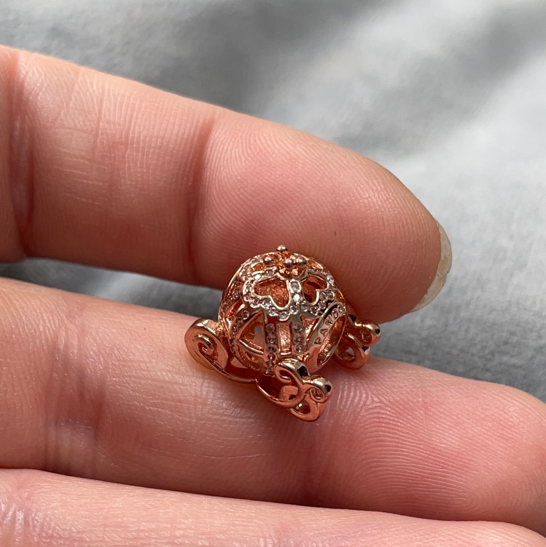 Genuine Pandora Rose Gold Disney Princess Cinderella Carriage