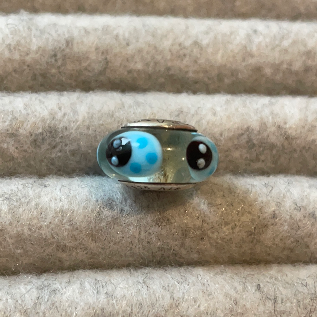 Genuine Pandora Blue Ladybird Murano Glass Charm