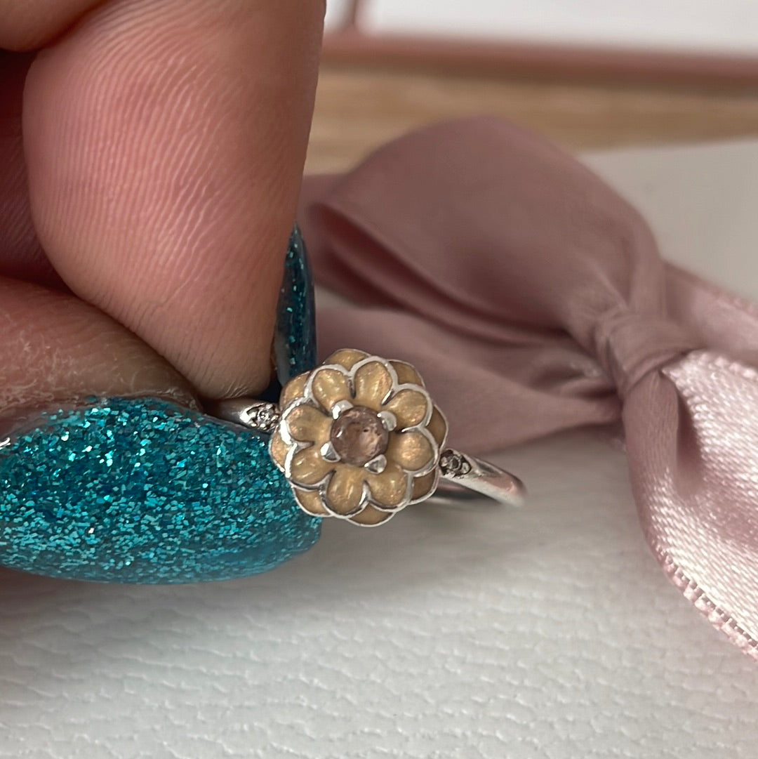 Genuine Pandora Pink Magnolia Flower Ring...