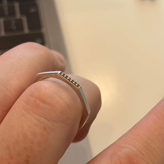 Genuine Pandora Pave 4 Sided Ring Size 54