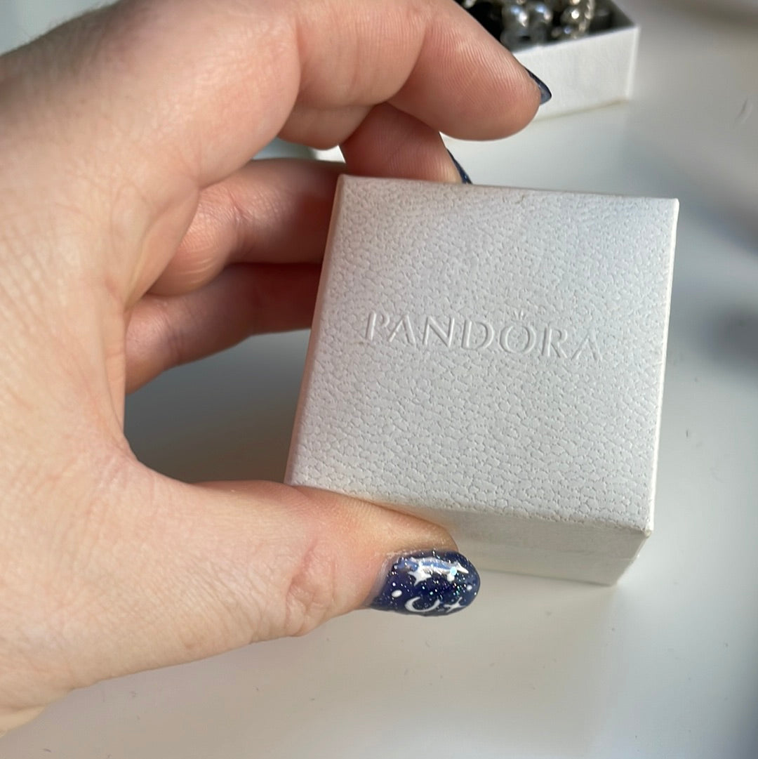 Genuine Pandora Fan of Love Pave Heart Earrings