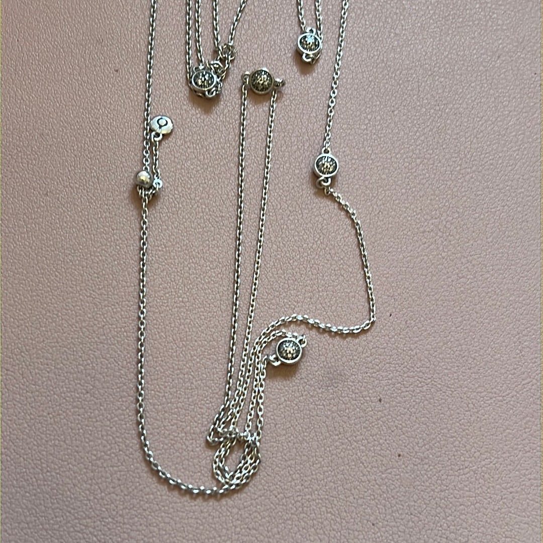 Genuine Pandora Dazzling Dainty Pave Circle Necklace 90cm
