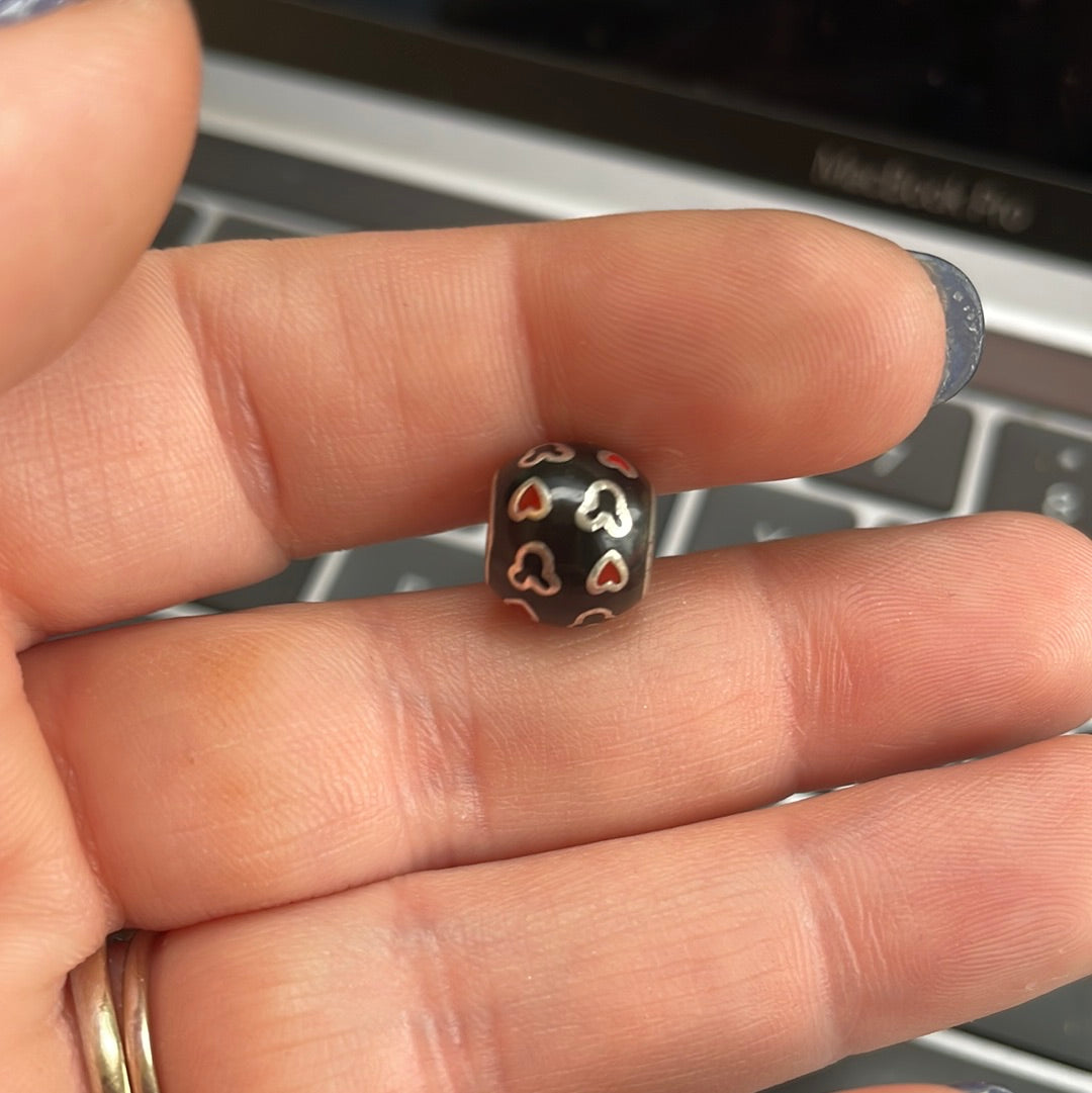 Genuine Pandora Disney Black Enamel Mickey Heart Charm