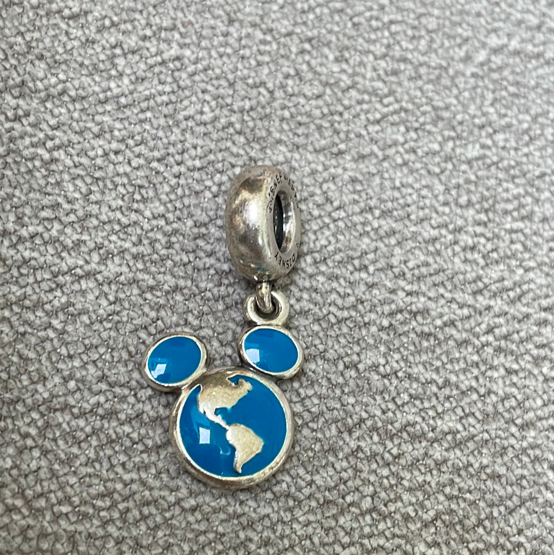 Genuine Pandora Disney Parks Vacation Club Member Mickey Hat Blue Enamel Dangle Charm RARE