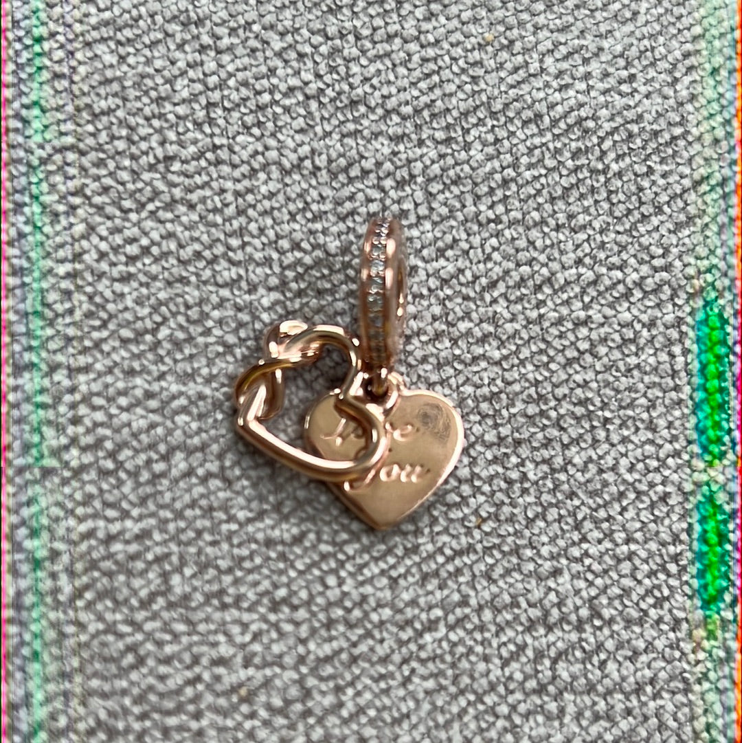 Genuine Pandora Rose Gold I Love You Dangle Charm