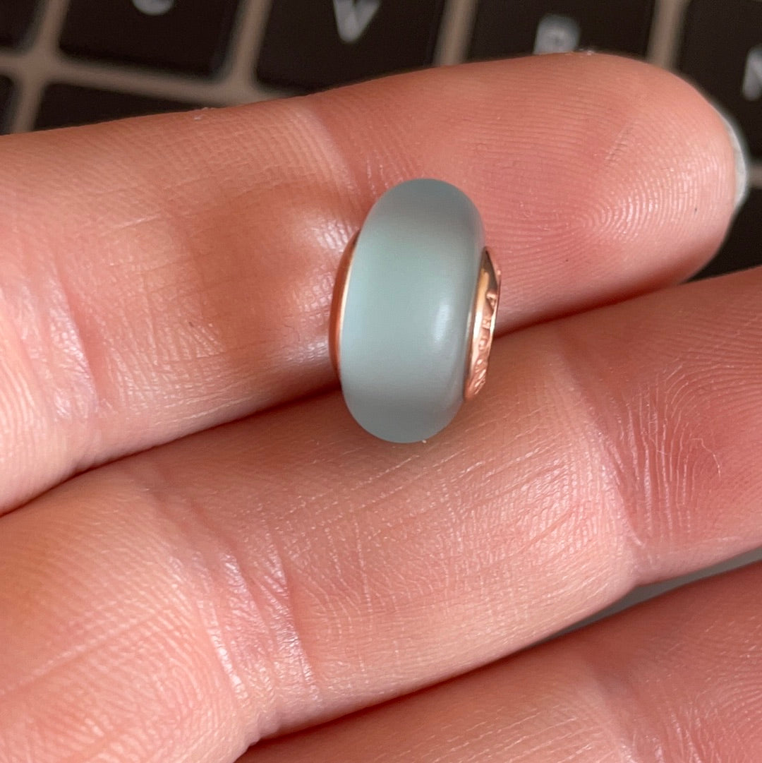 Genuine Pandora Rose Gold Small Matte Blue Murano Charm