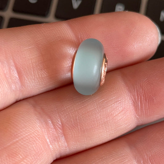 Genuine Pandora Rose Gold Small Matte Blue Murano Charm