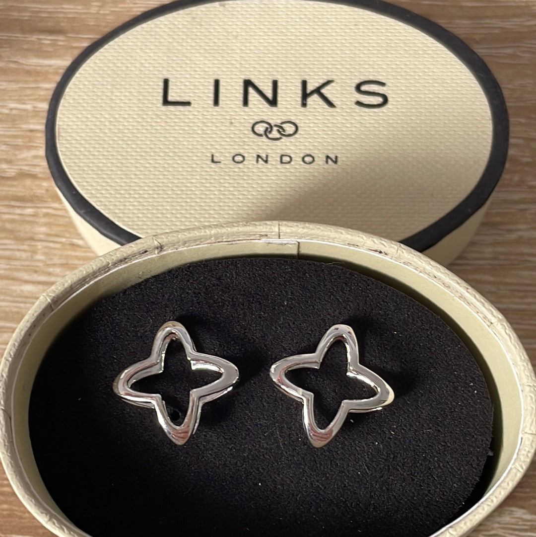 Genuine Links of London BNIB Open Four-Point Star Flower Earrings