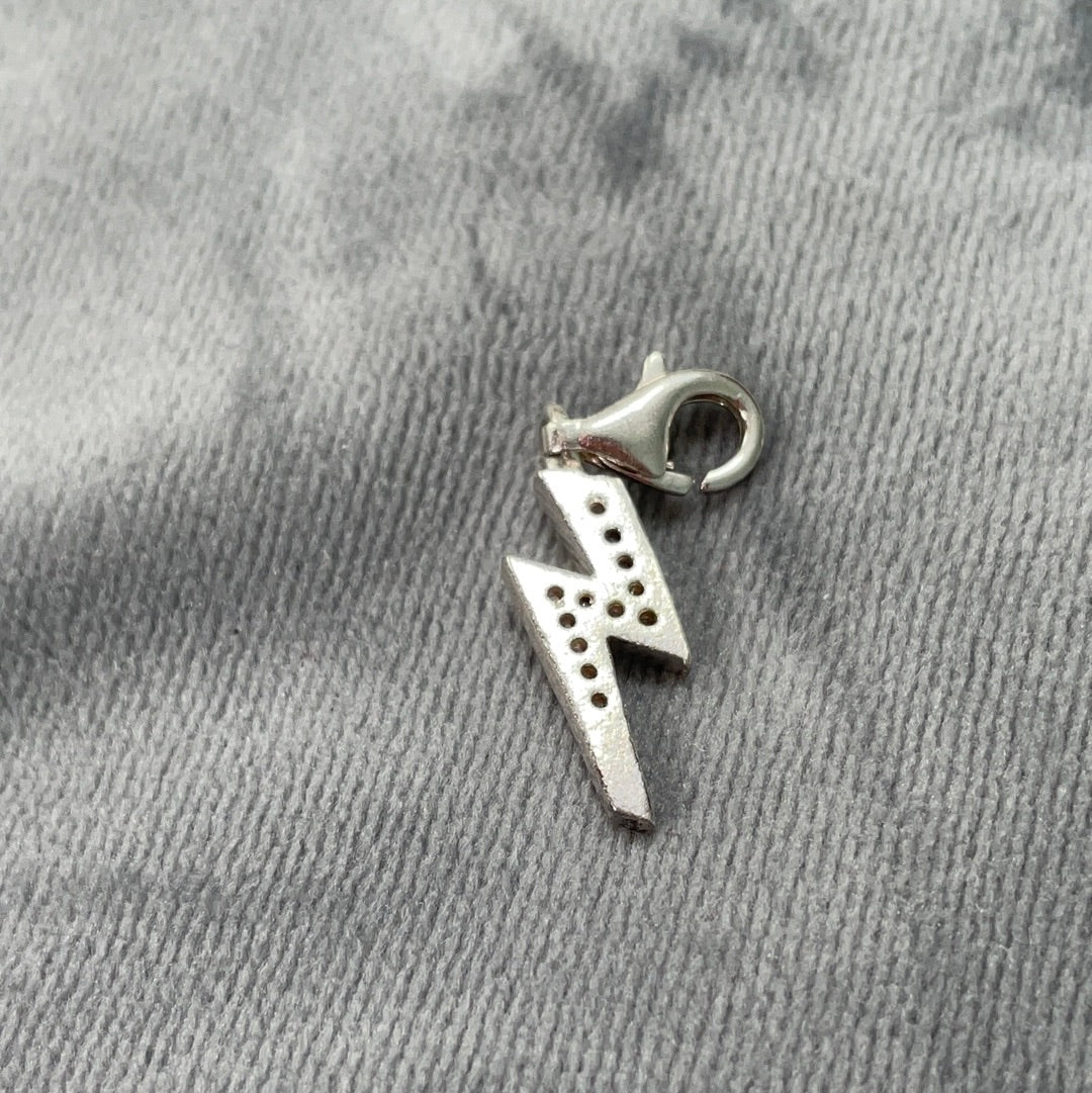 Genuine Thomas Sabo Pave Lightening Bolt Dangle Clip Charm