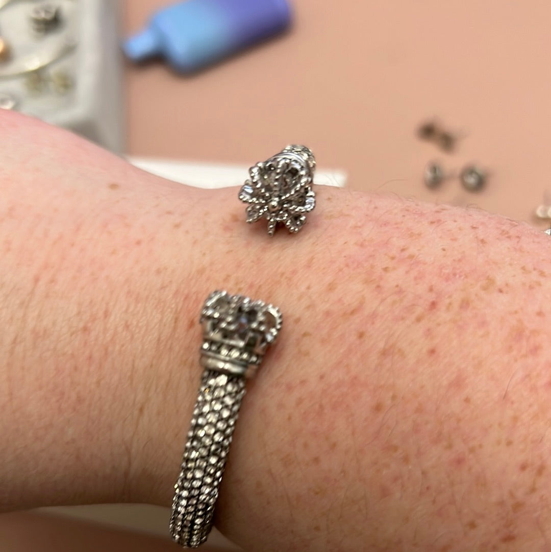 Genuine Juicy Couture Pave CZ Hinged Bangle Pave Crown 19cm