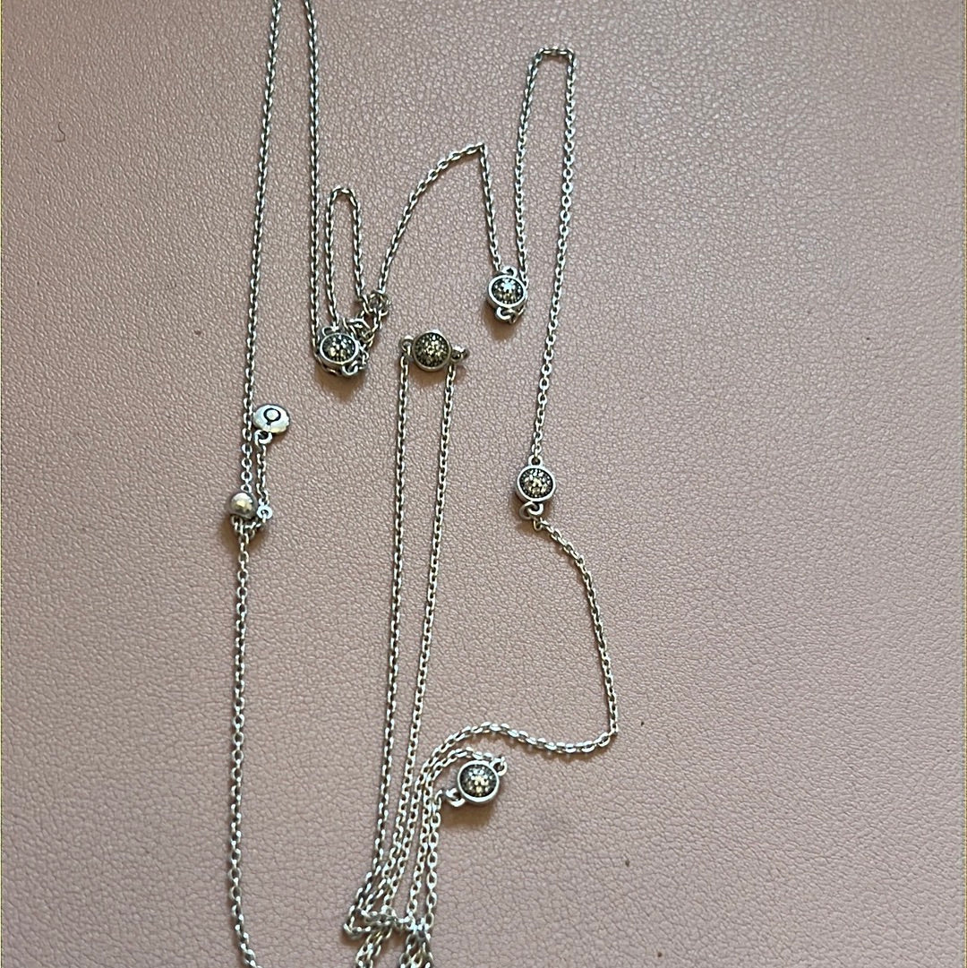 Genuine Pandora Dazzling Dainty Pave Circle Necklace 90cm