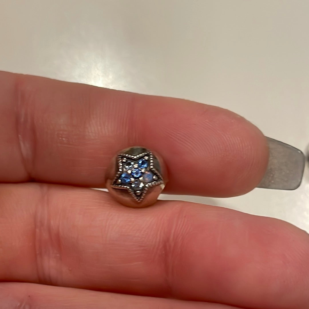 Genuine Pandora Blue Mosaic Star Clip Beautiful x1