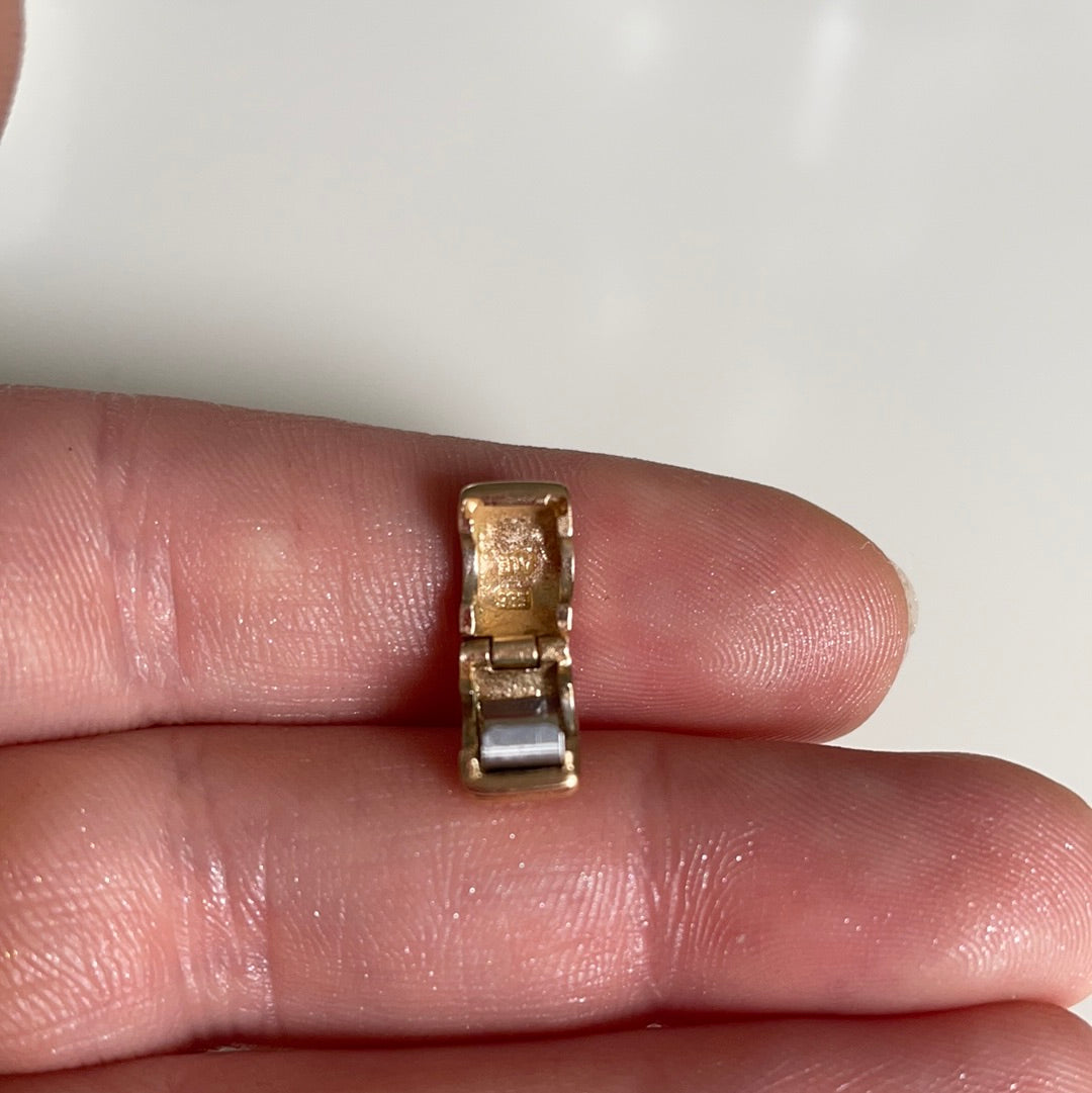 Genuine Pandora Solid 14ct Gold Ribbed Line Clip HTF