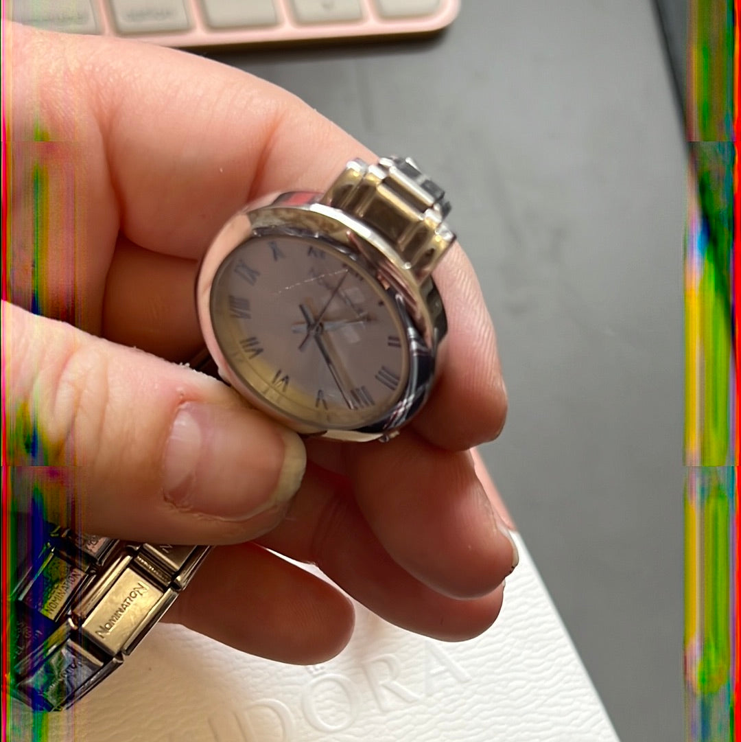 Genuine Nominations Silver Link Watch Adjustable