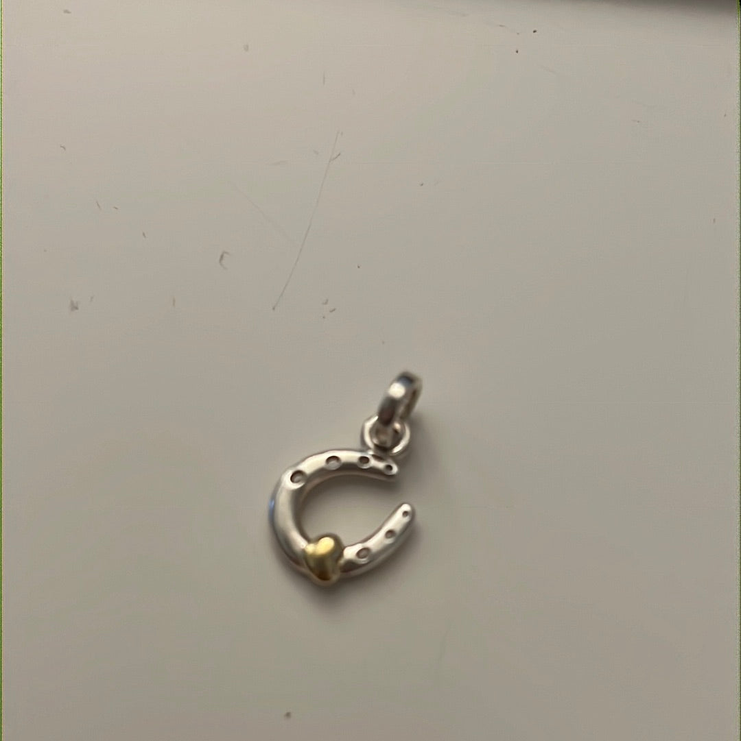 Genuine Links of London Sterling Silver Two Tone Horse Shoe Good Luck Charm fits on Sweetie Bracelet