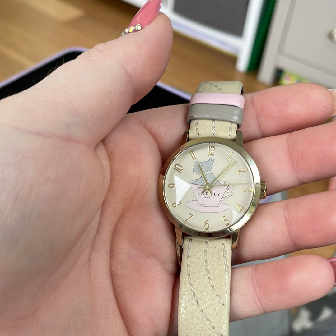 Genuine Radley Gold Watch Scottie Dog In a Teacup Watch READ DESCRIPTION