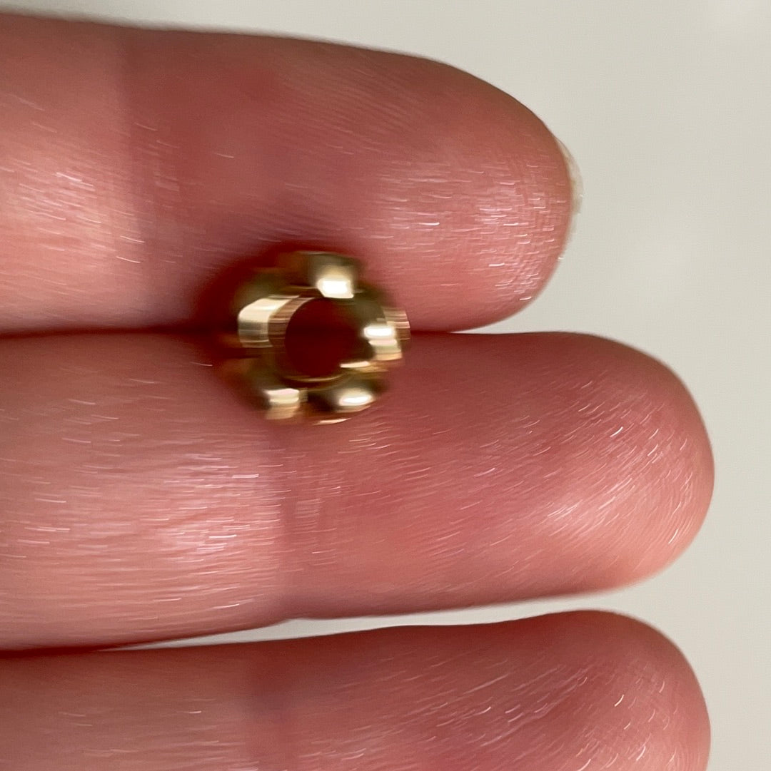 Genuine Pandora Solid 14ct Gold Large Rose Spacer Charm HTF