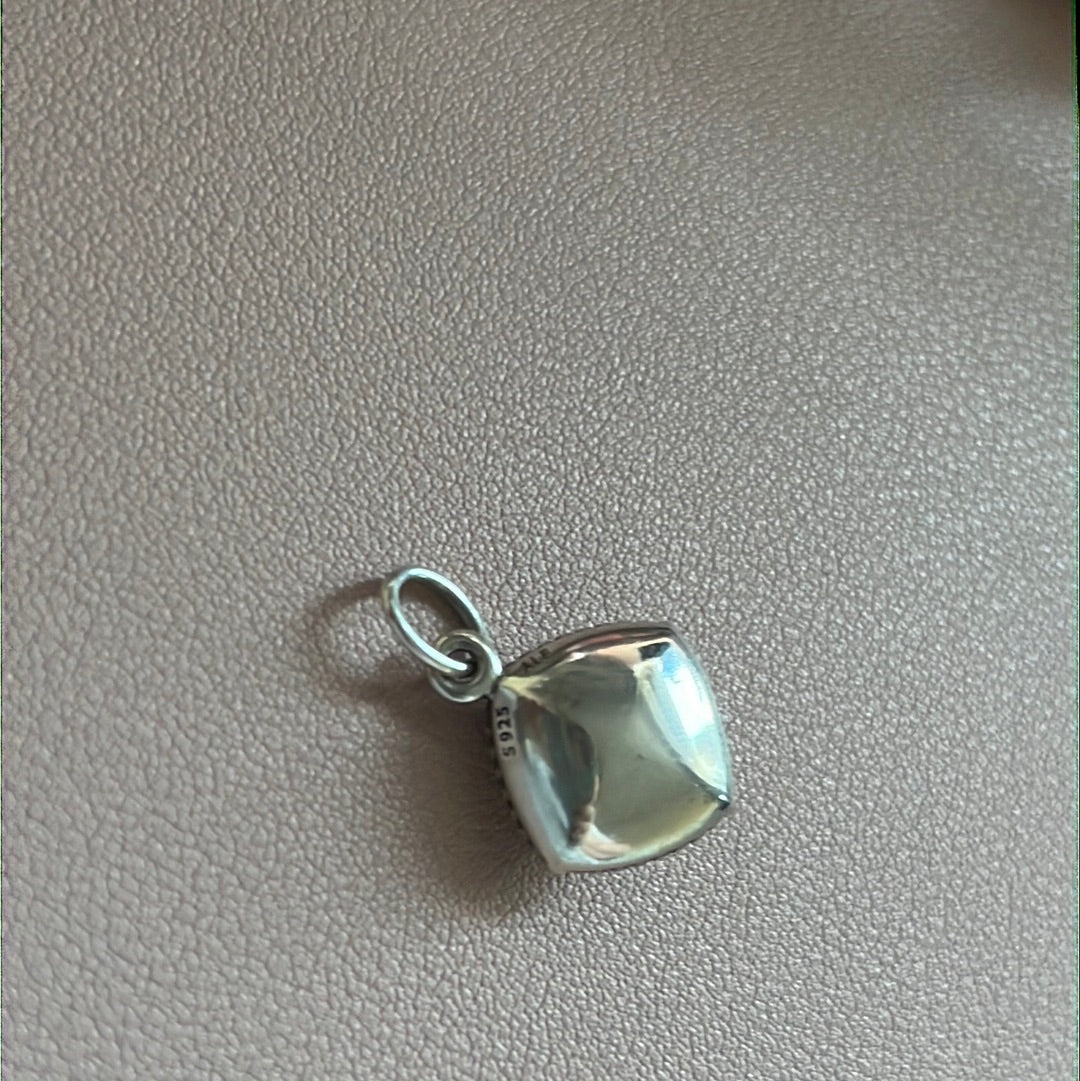 Genuine Pandora White Quartz Gemstone Pendant Dangle Rare Charm