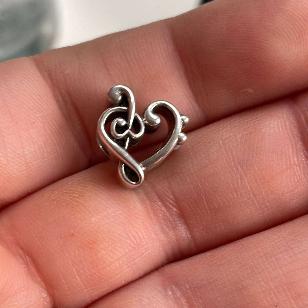 Genuine Pandora Musical Pave Note Music Heart Openwork Lover Treble Clef Charm