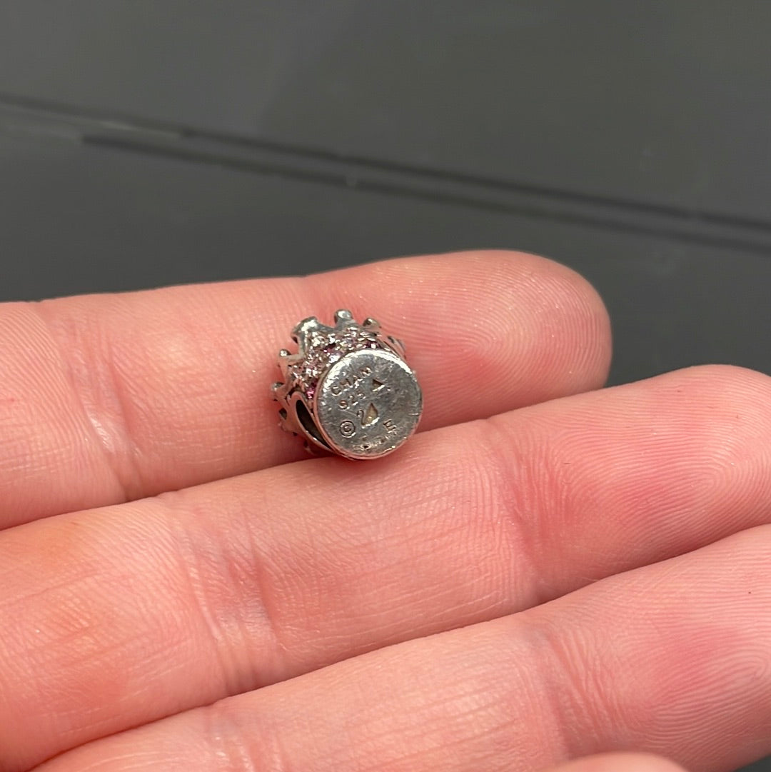 Genuine Camelia Pave Crown Queen Princess Birthday Charm