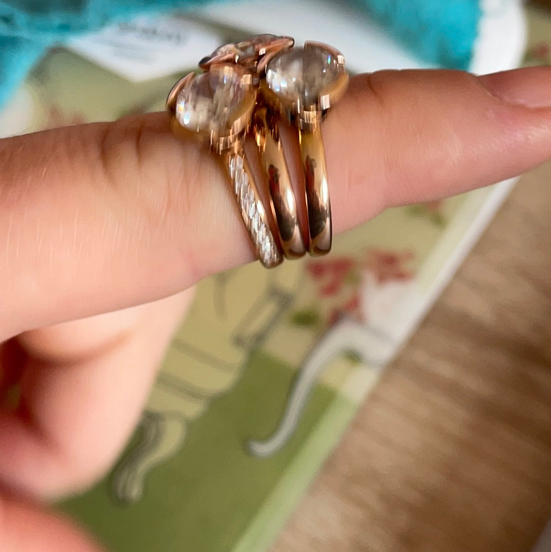 Thomas Sabo Rose Gold Clear Stone CZ Eternity Ring Size 54 VARIOUS STYLES
