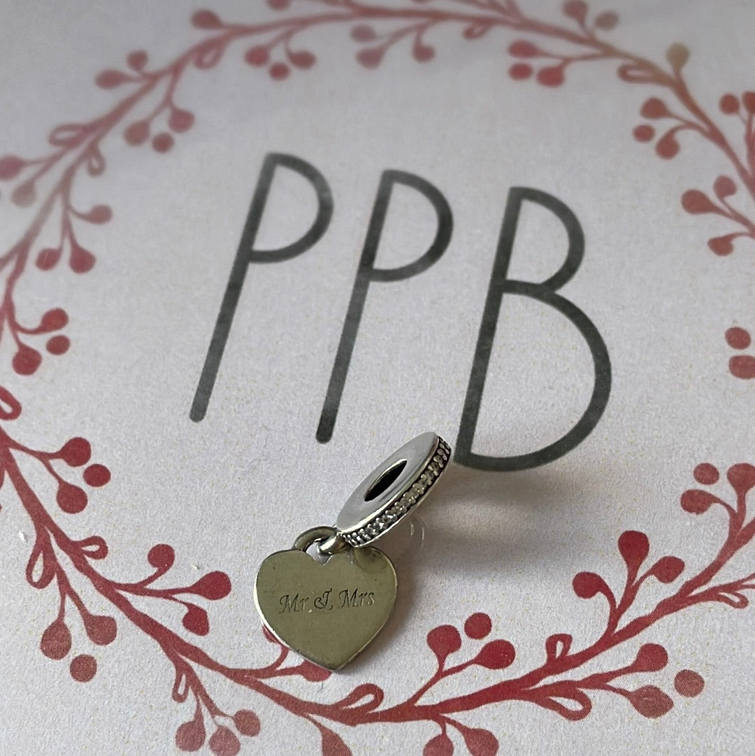 Genuine Pandora Mr & Mrs Wedding Day Gift Charm