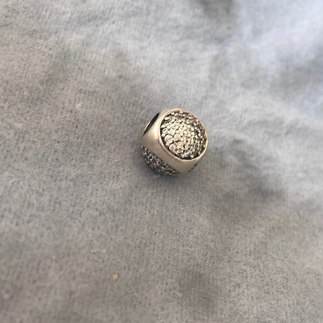 Genuine Pandora Sparkle Pave Circle Charm and Silver