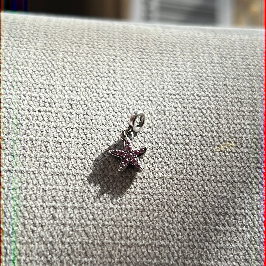 Genuine Pandora ME Pink Pave Star Fish Dangle Charm