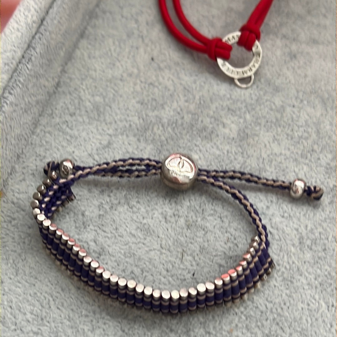 Genuine Links of London Purple Material Woven Sweetie Friendship Bracelet Limited Edition