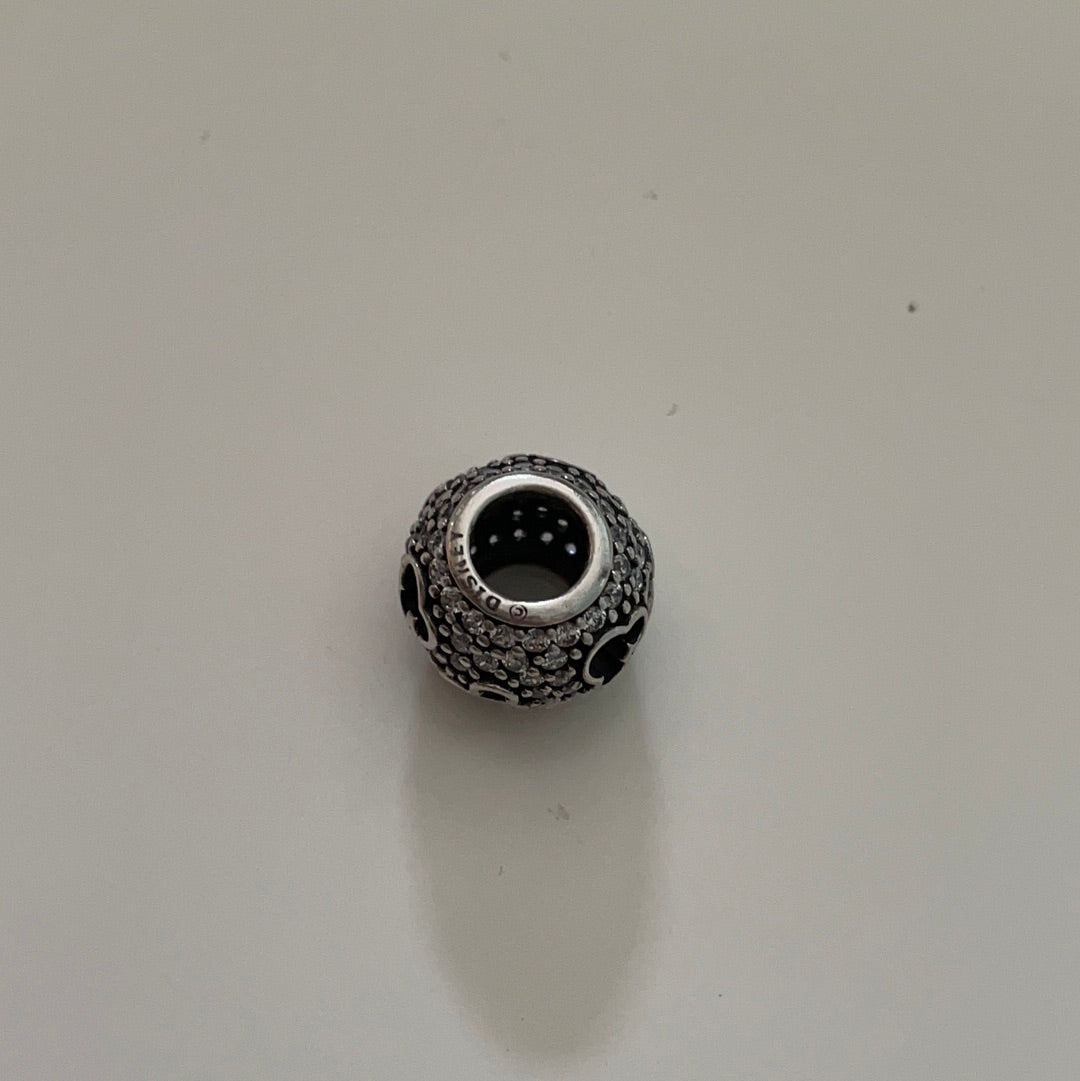 Genuine Pandora Disney Pave Clear Mickey Mouse Head Openwork Charm