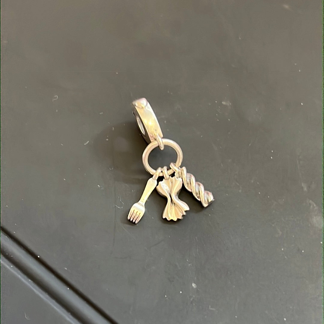 Genuine Pandora Pasta and Fork Italian Food Dangle Charm