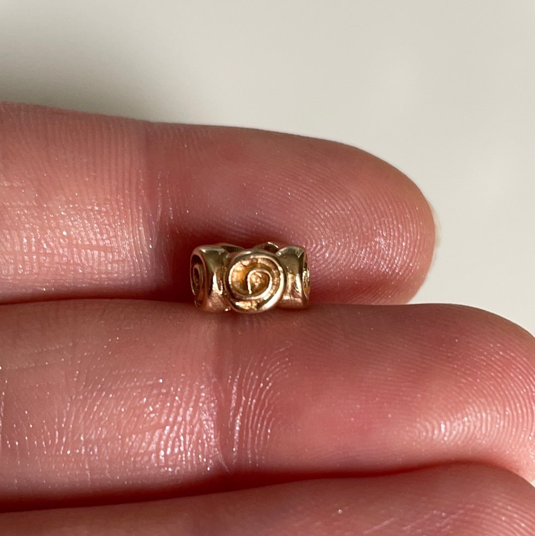 Genuine Pandora Solid 14ct Gold Large Rose Spacer Charm HTF