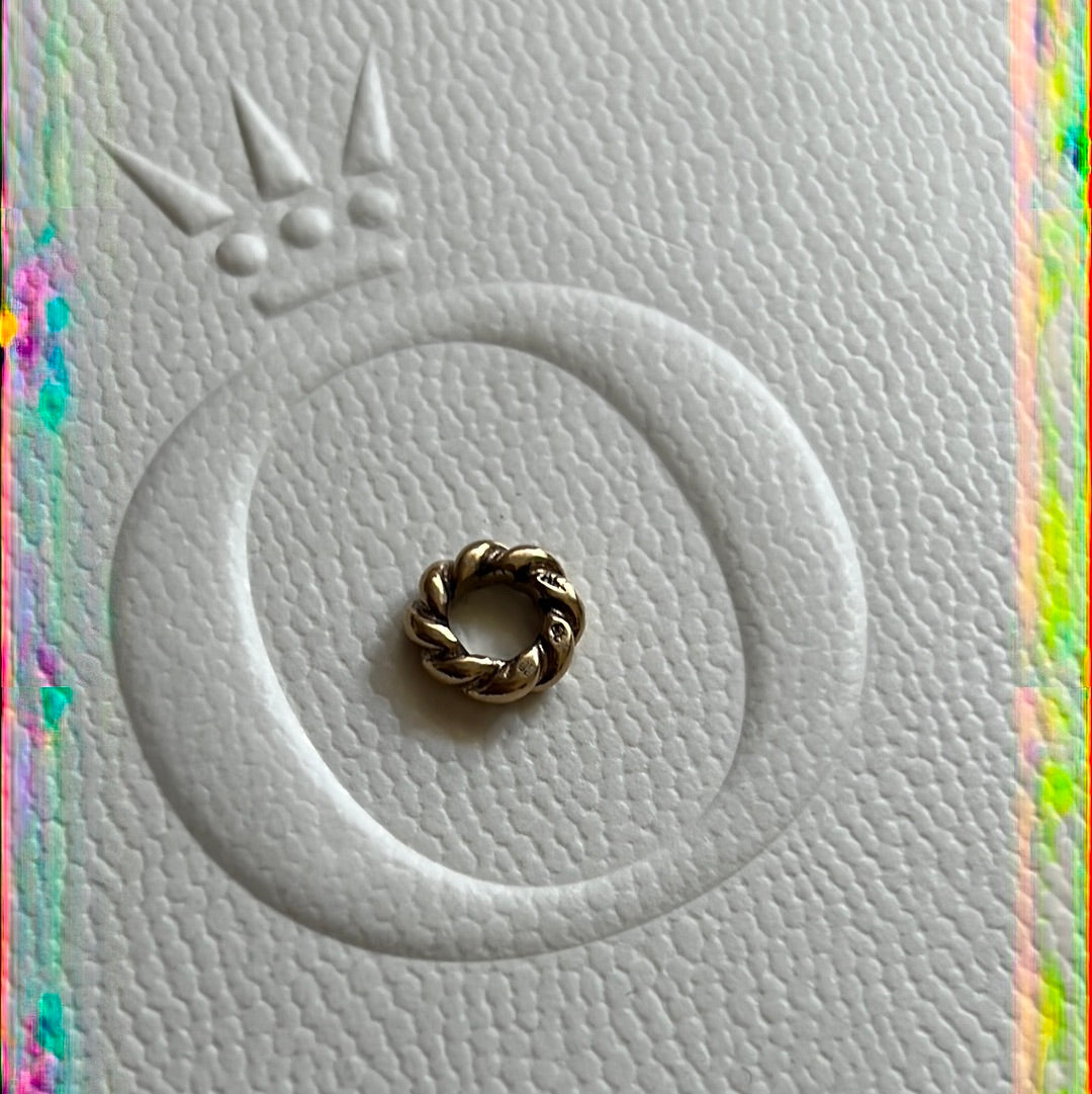 Genuine Pandora Solid 14ct Gold Twist Spacer Charm RARE HTF
