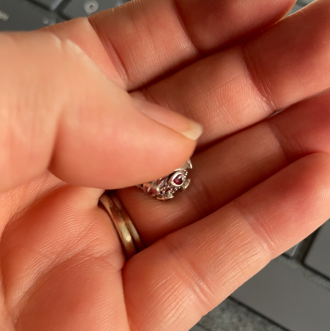 Genuine Pandora Pink and Red Raised Hearts Pave Ball
