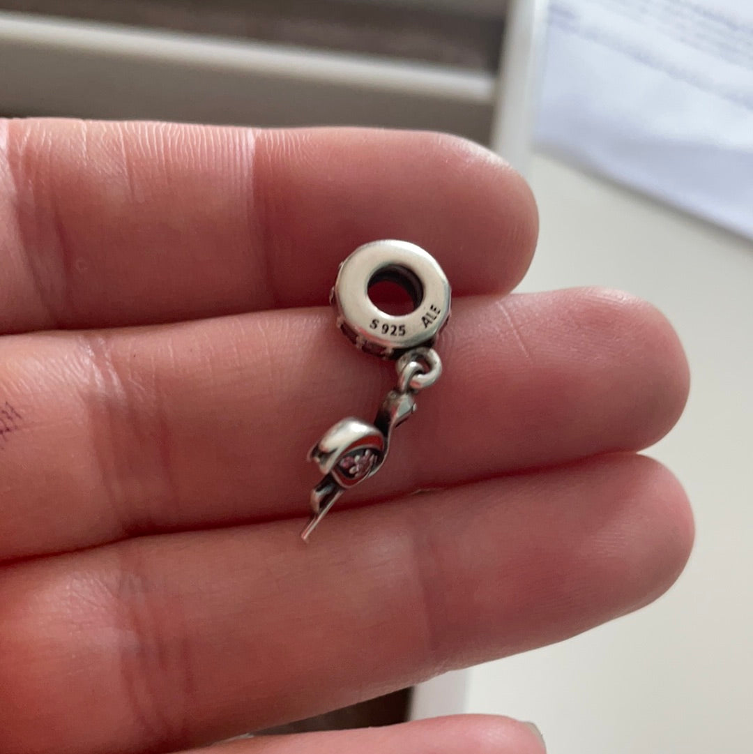 Genuine Pandora Summer Enamel Dangle Pink Pave Flamingo Charm