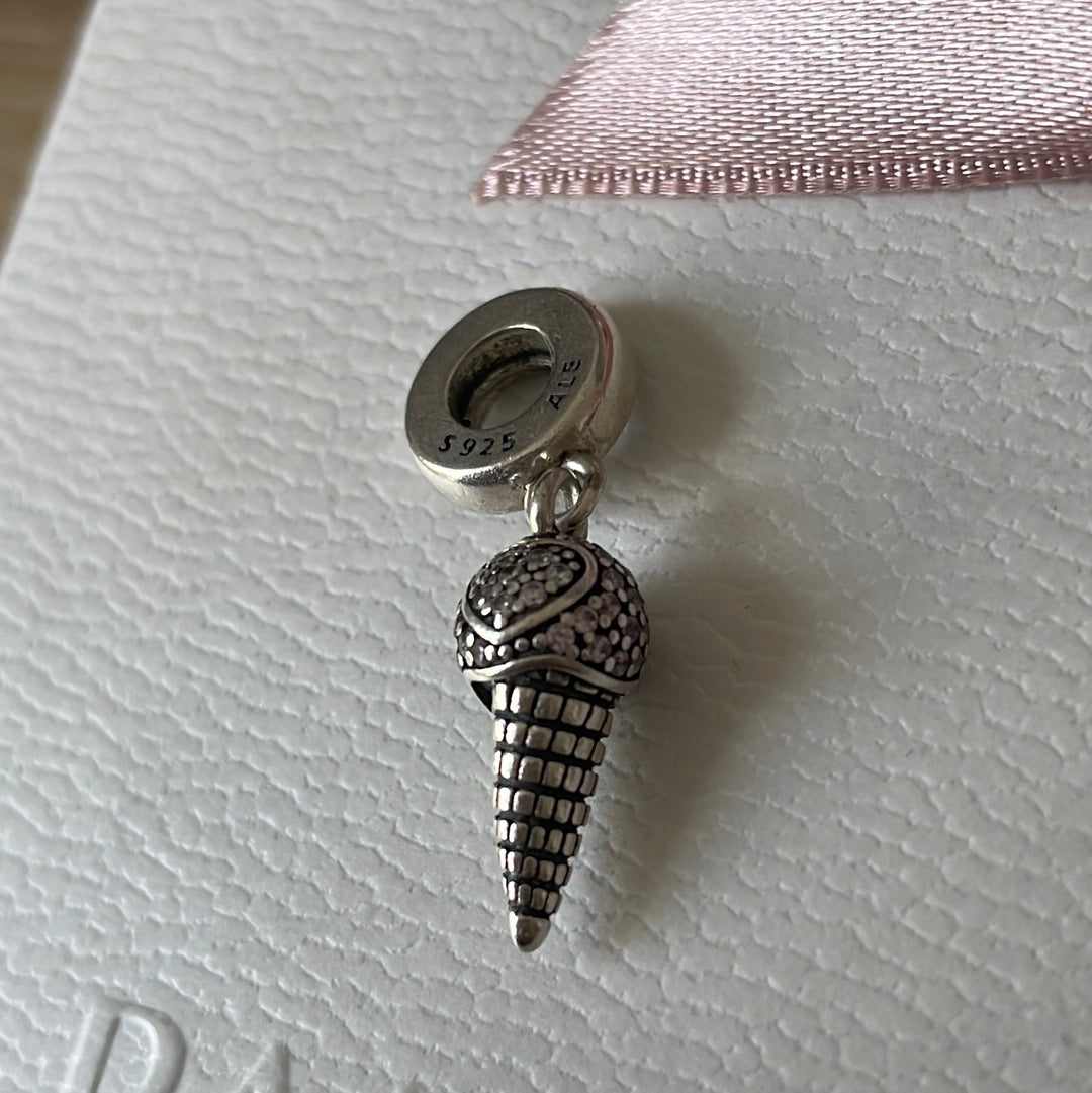 Genuine Pandora Ice Cream Pave Dangle Charm
