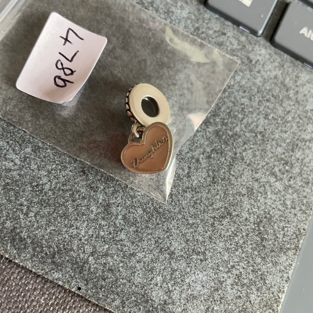 Genuine Pandora Daughter Enamel Charm ONE Half of a Heart