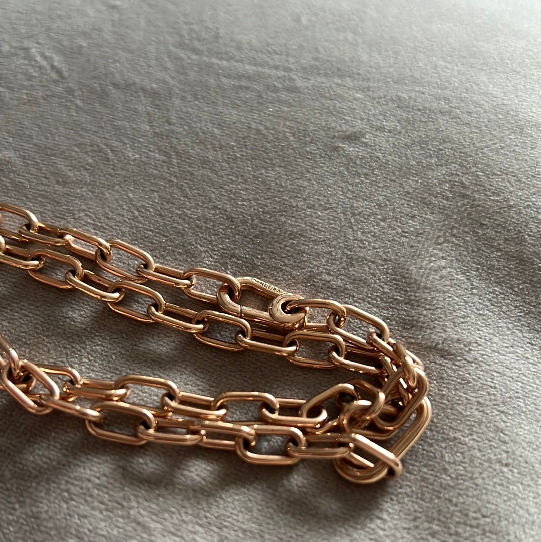 Genuine Pandora Rose Gold Me Essence Link Chain Necklace 40cm