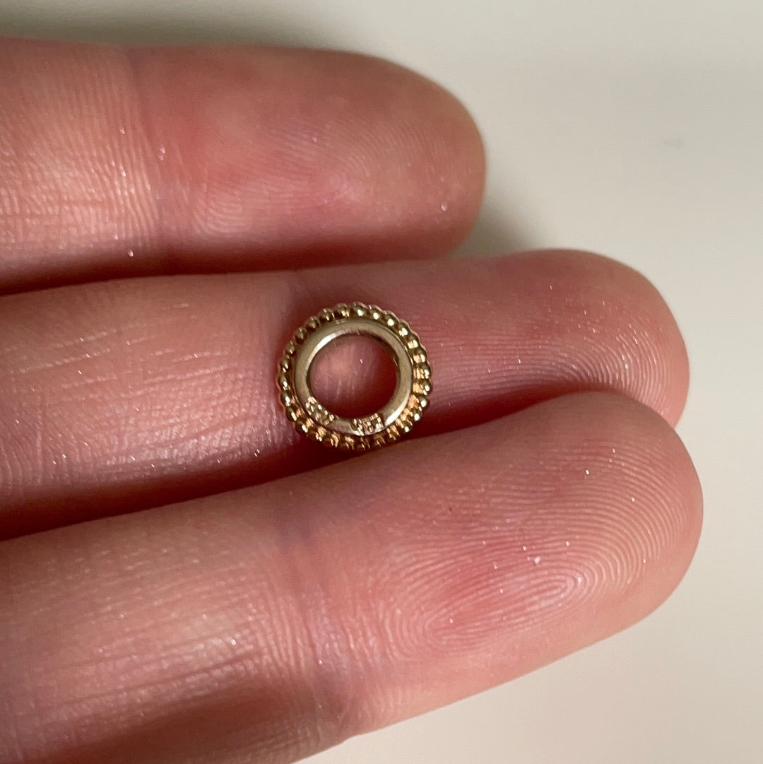 Genuine Pandora Solid 14ct Gold Sun Tiny Dotted Spacer Charm RARE HTF