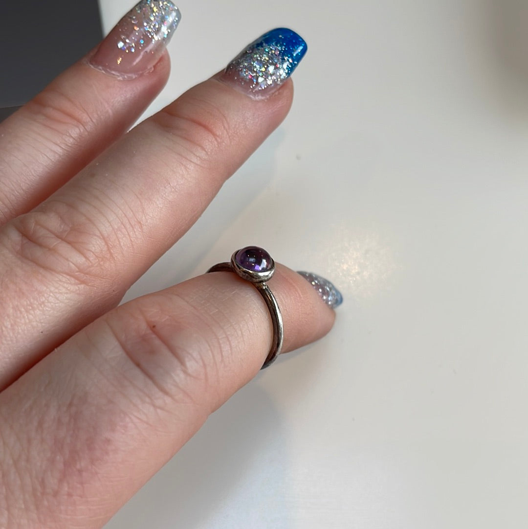 Genuine Pandora Amythst Birthstone Purple Rings Size 52