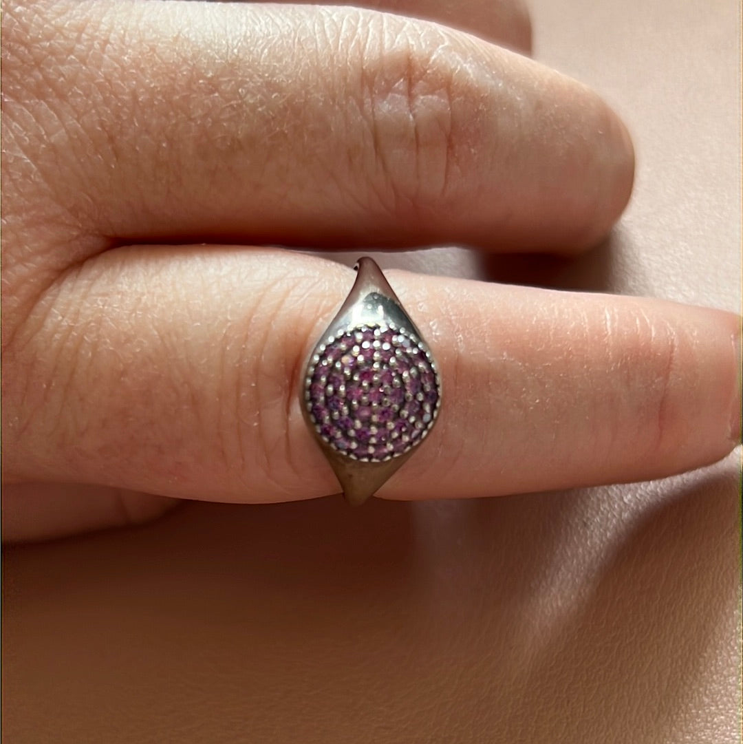 Genuine Pandora Purple Love Pod Pave Sparkle Ring 54