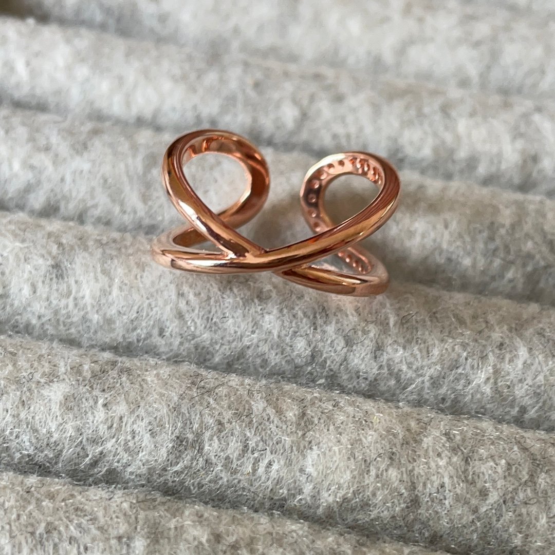 Genuine Pandora Ring Rose Gold Statement Ring Size 60