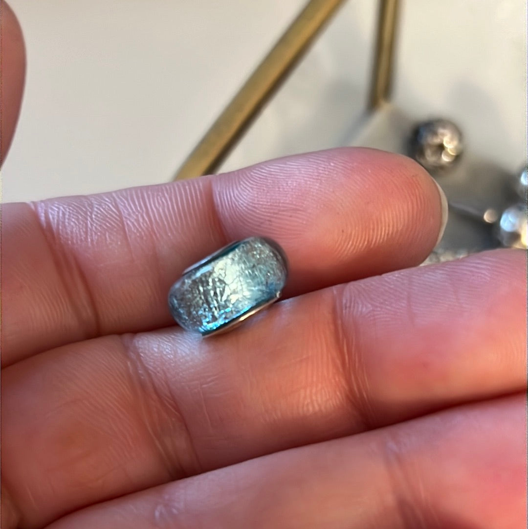 Genuine Chamilia Blue Foil Iridescent Murano Charm