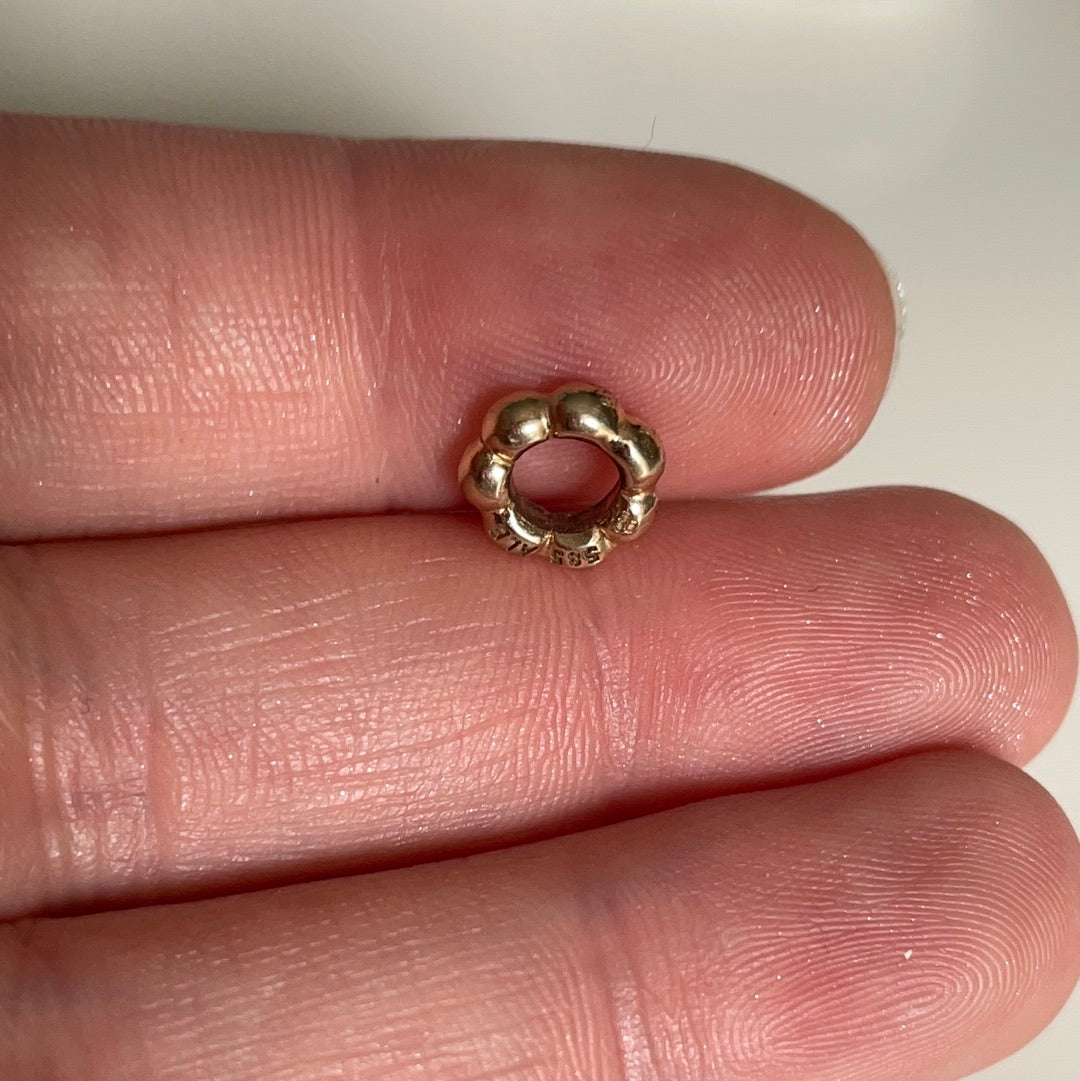 Genuine Pandora Solid 14ct Gold Bubble Bobble Spacer Charm HTF