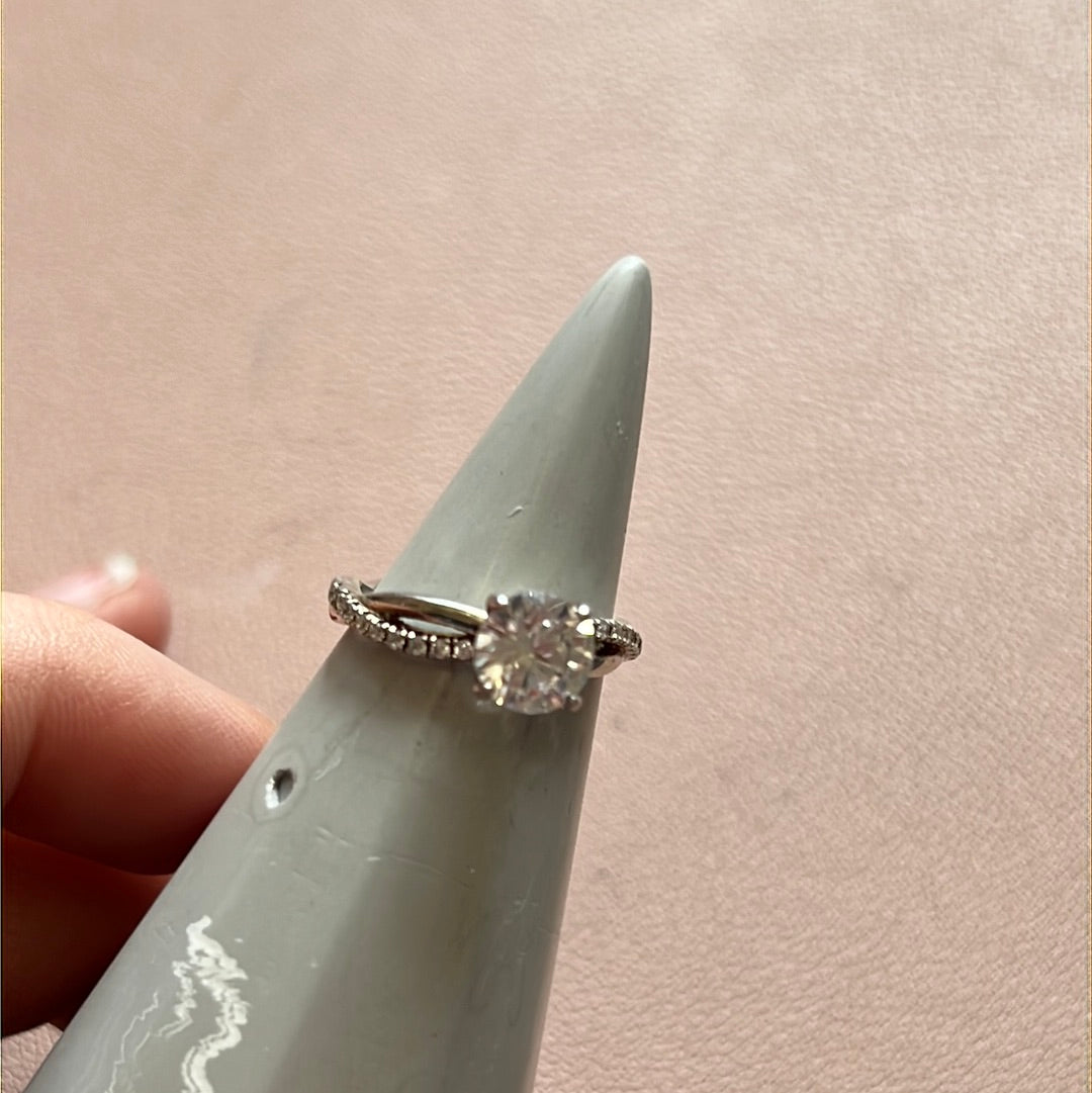 Sterling Silver CZ Cross Over Pave Ring Size 52
