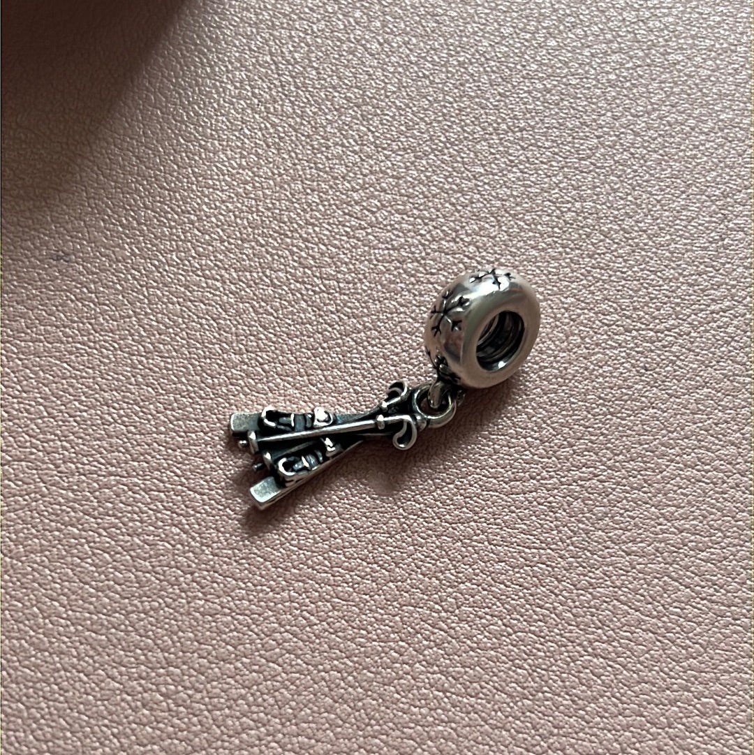 Genuine Pandora Rare Skiing Ski Christmas Winter Sport Charm