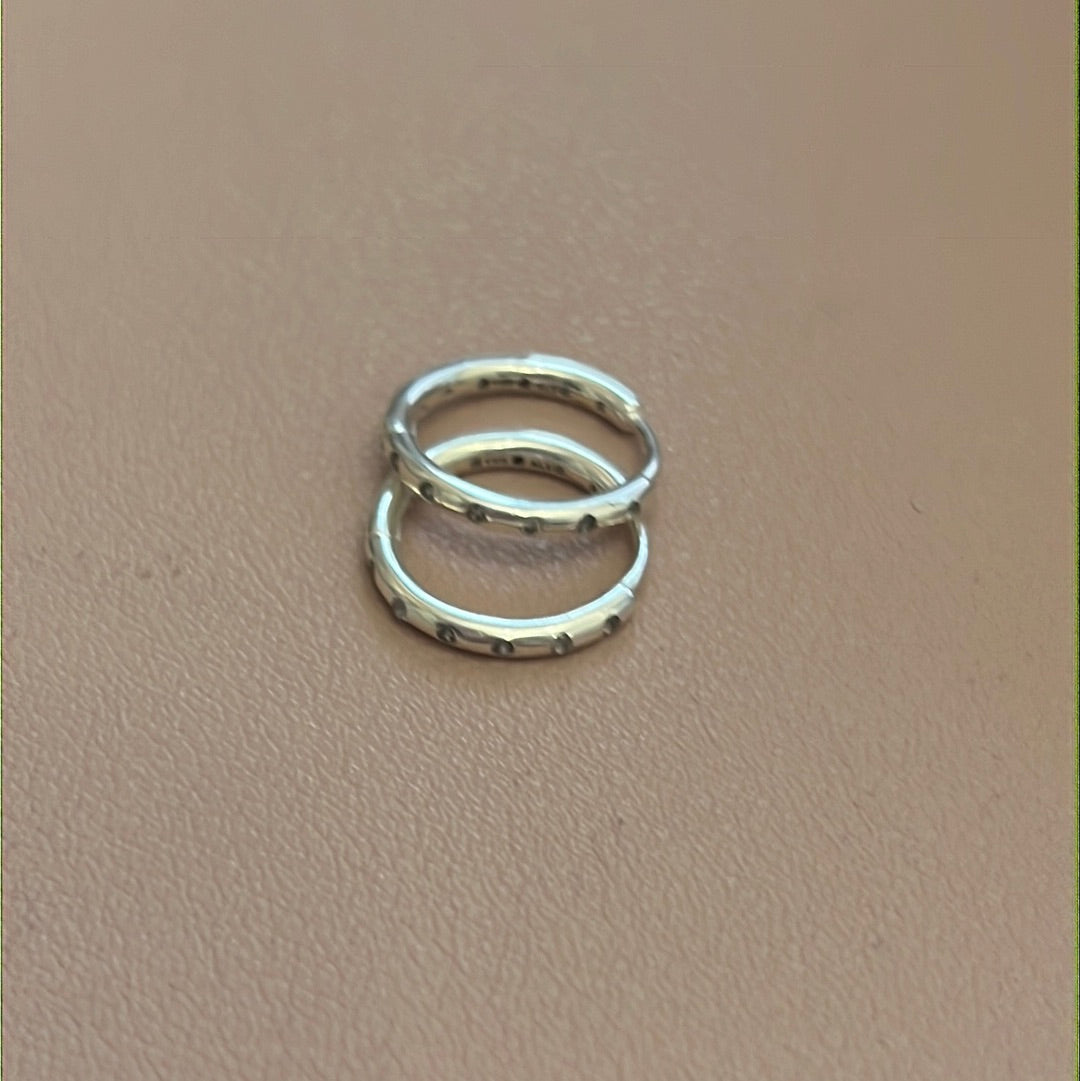 Genuine Pandora Pave Earrings Hoops CZ Eternity